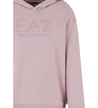 EA7 Felpa con cappuccio serie logo rosa