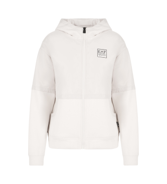 EA7 White hooded sweatshirt