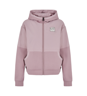 EA7 Pink hooded sweatshirt