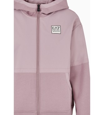 EA7 Pink hooded sweatshirt