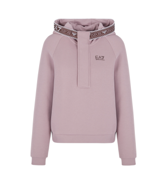 EA7 Dynamic Athlete hooded sweatshirt in technical fabric Natural VENTUS7 pink