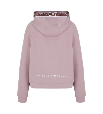 EA7 Dynamic Athlete hooded sweatshirt in technical fabric Natural VENTUS7 pink