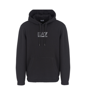 EA7 Core identity unisex cotton blend hooded sweatshirt, unisex   black