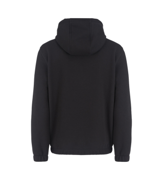 EA7 Core identity uniseks sweatshirt met capuchon van katoenmix, uniseks   zwart