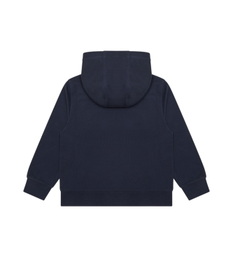 EA7 Core Identity navy cotton hooded sweatshirt with hood