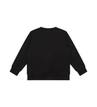EA7 Felpa girocollo in cotone nero Core Identity