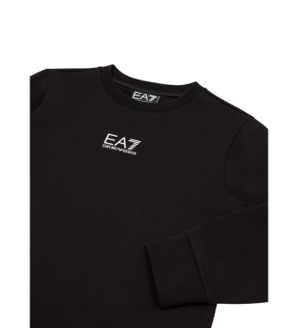 EA7 Katoenen sweater met ronde hals Core Identity zwart