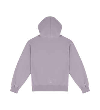 EA7 Stretch katoenen sweatshirt met capuchon Zichtbaarheid lila