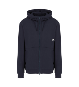 EA7 Graphic Series katoenen sweater met capuchon en navy capuchon