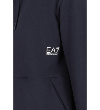 EA7 Graphic Series katoenen sweater met capuchon en navy capuchon