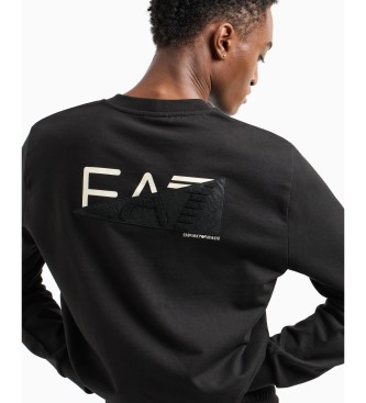 EA7 Sweat-shirt en coton  col ras du cou Graphic Series noir