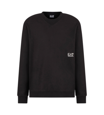 EA7 Sweat-shirt en coton  col ras du cou Graphic Series noir