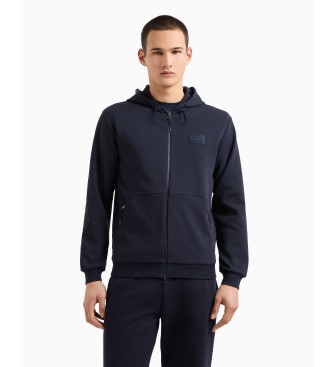 EA7 Lux Identity sweatshirt med htte i navy interlock