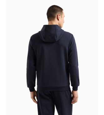 EA7 Lux Identity sweatshirt med htte i navy interlock