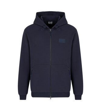 EA7 Lux Identity sweatshirt med htte i navy interlock