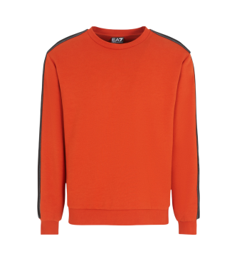 EA7 Crewneck sweatshirt i bomullsjersey frn Logo serien orange