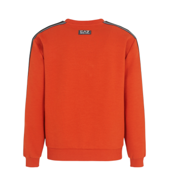 EA7 Sweat  col ras du cou en jersey de coton de la srie Logo orange