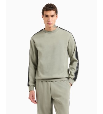 EA7 Logo Series knitted sweatshirt grey-green