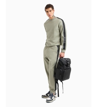 EA7 Logo Series knitted sweatshirt grey-green