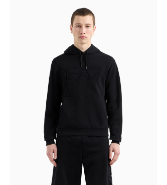 EA7 Organic cotton Logo Series hoodie black