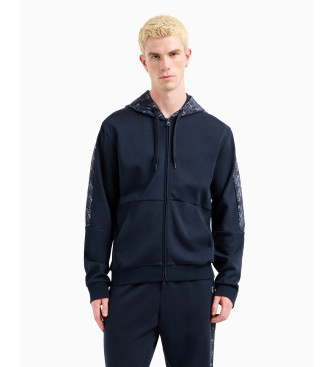 EA7 Sweatshirt med htte Navy-blanding