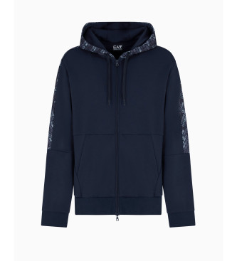 EA7 Sweatshirt med htte Navy-blanding