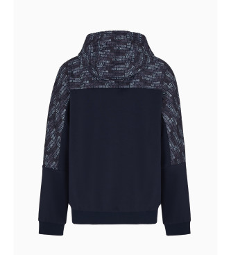 EA7 Sweatshirt med htte Navy-blanding