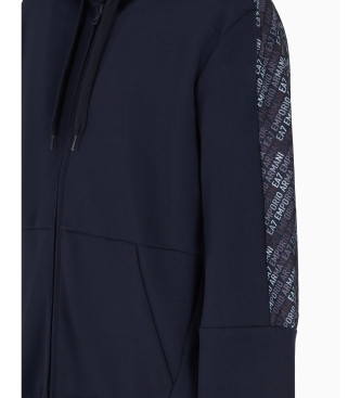 EA7 Sweatshirt med htte Navy-blanding