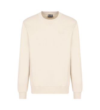 EA7 Visibility sweatshirt med rund hals i beige bomuld