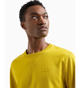 EA7 Sweat-shirt  col ras du cou en coton jaune