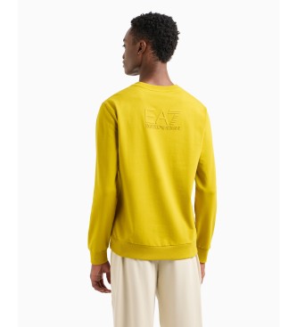 EA7 Sweat-shirt  col ras du cou en coton jaune