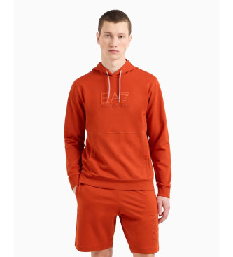 EA7 Zichtbaarheid hoodie in katoen oranje