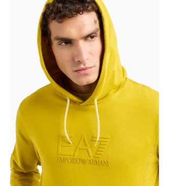 EA7 Zichtbaarheidssweatshirt met capuchon in katoen geel
