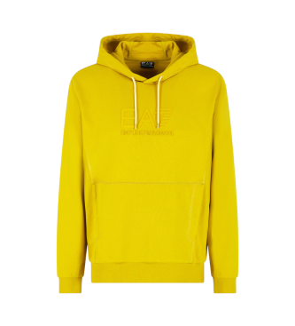 EA7 Zichtbaarheidssweatshirt met capuchon in katoen geel