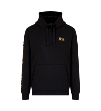 EA7 Bombažna kapuca z zadrgo Logo Series black