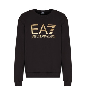 EA7 Felpa nera con logo grande