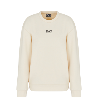 EA7 Sweatshirt aus gebrstetem Fleece in Beige