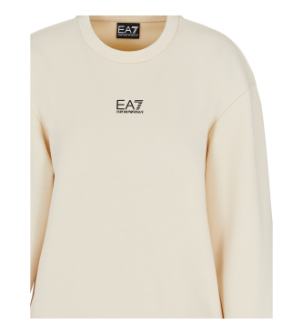 EA7 Sweatshirt aus gebrstetem Fleece in Beige