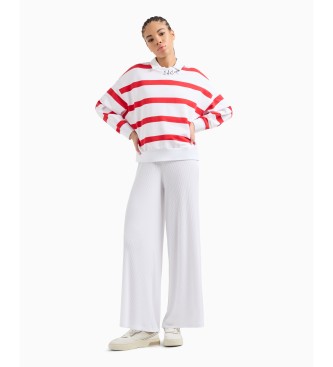 EA7 Wit, rood gestreept sweatshirt