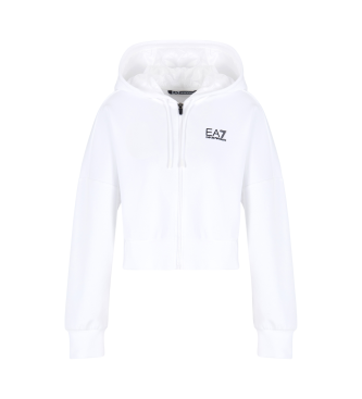 EA7 Weies Strickjacken-Sweatshirt