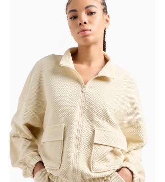 EA7 Sweatshirt with beige appliqu pockets