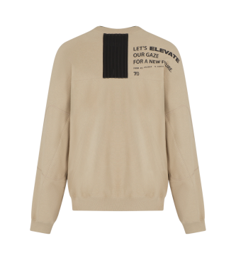 EA7 Special fit beige sweatshirt