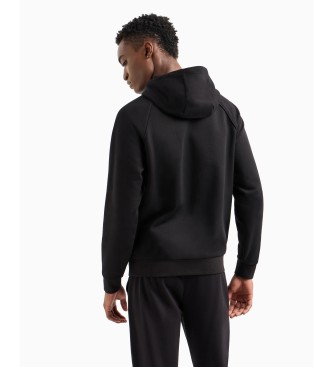 EA7 Sudadera con capucha Logo Series en mezcla de algodn negro