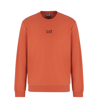 EA7 Bawełniana bluza typu crewneck Core Identity pomarańczowy