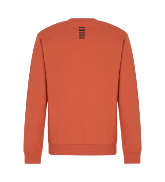 EA7 Bawełniana bluza typu crewneck Core Identity pomarańczowy