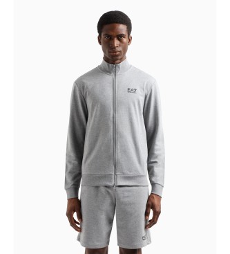 EA7 Sudadera tipo crdigan de algodn Core Identity gris