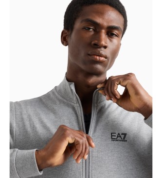 EA7 Cardigan en coton sweat-shirt Core Identity gris