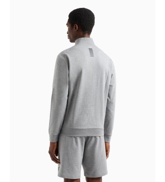 EA7 Cardigan en coton sweat-shirt Core Identity gris