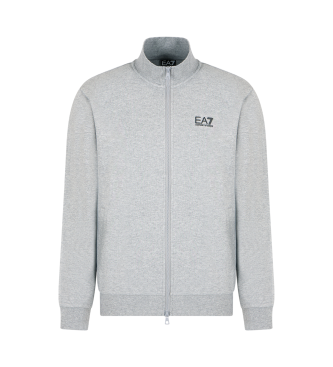 EA7 Cardigan-sweatshirt i bomuld Core Identity gr