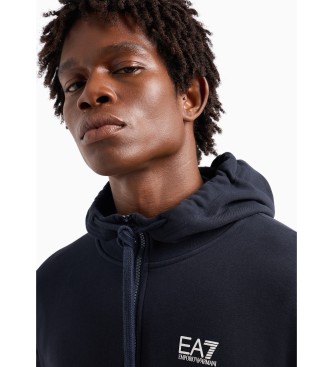 EA7 Core Identity-sweatshirt med htte i navy-blanding